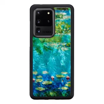 Aizsargtelefona maciņš iKins Samsung Galaxy S20 Ultra — melna ūdensrožu apdruka