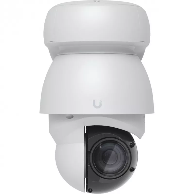 IP drošības kamera UBIQUITI UVC-AI-PTZ-W — AI PTZ industriālā sfēriskā 3864×2160, 22× optiskā tālummaiņa, 360° rotācija, vadu, Pie sienas/Staba/Galda, balta