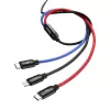 BASEUS Colorfone CAMLT-BSY01 USB kabelis 1.2 m USB A 3 x USB C Melns, Sarkans, Zils