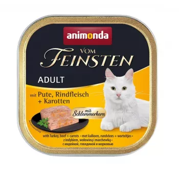 ANIMONDA Vom Feinsten Adult Tītara, liellopu gaļas un burkānu mitrā kaķu barība - 100g