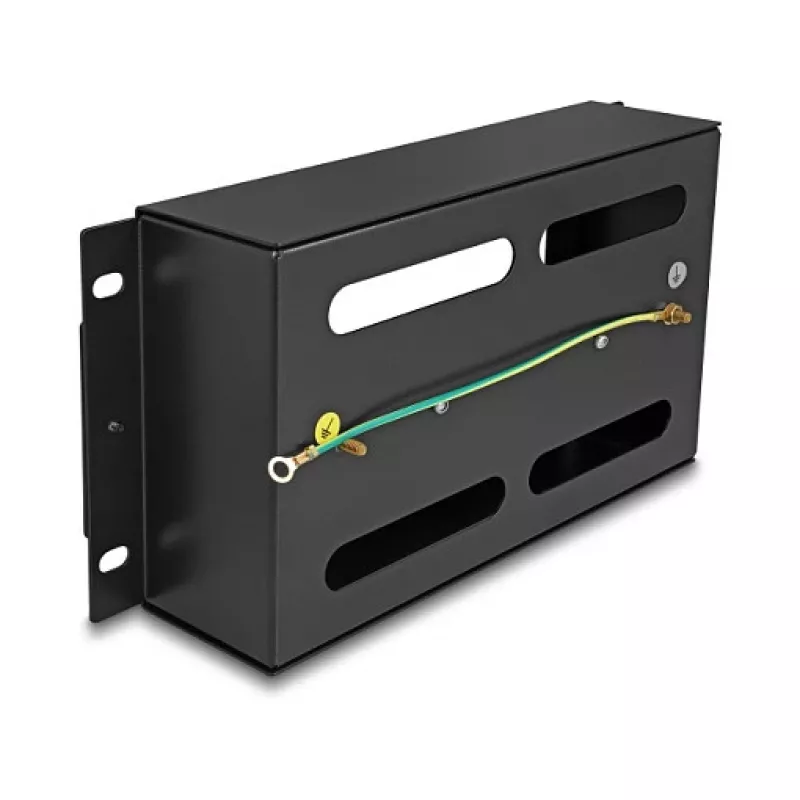 Rack accessory DELOCK 67320 — metal cover strip, Melns, 1 pc