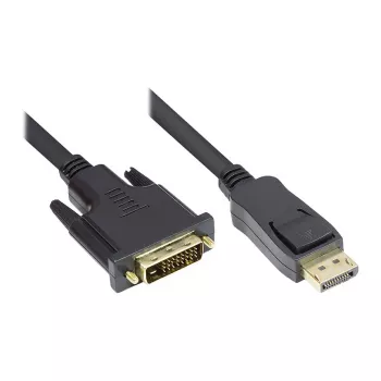 Good Connections savienojuma kabelis DisplayPort uz DVI-D 24+1 - 24K zelta pārklājuma kontakti - OFC - melns - 1m