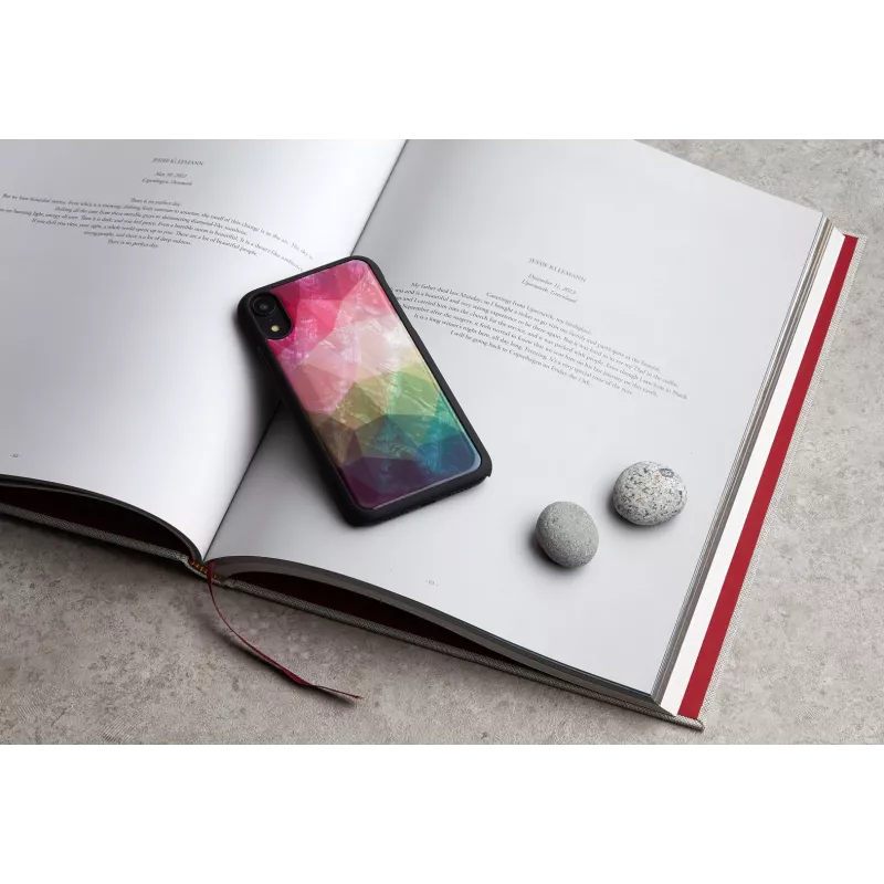 viedtālruņa maciņš iKins iPhone XR — water flower design, Melns