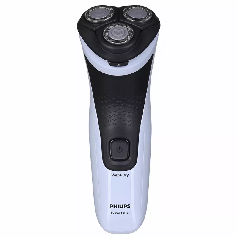 Elektriskais rotācijas skuveklis Philips 3000X Series X3003/00 — 3 galviņas, mitrai un sausai, NiMH akumulators, 40 min darbības laiks