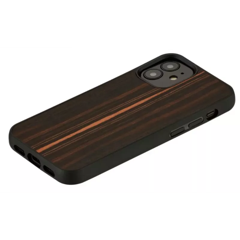 Aizsargājošs telefona vāciņš Man and Wood iPhone 12 mini — melnā koka krāsā