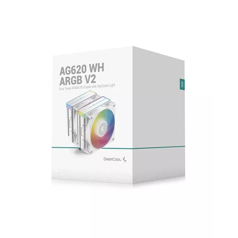 DeepCool AG620 WH ARGB V2 Mikroshēmojums, Mātesplate Gaisa dzesētājs 12 cm Balts 1 gab.