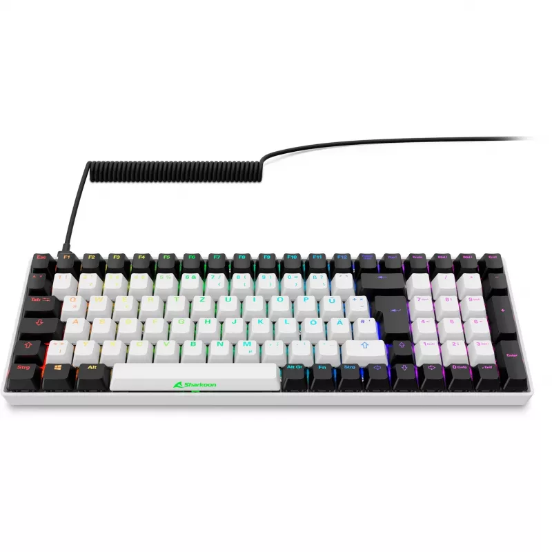 Sharkoon SKILLER SGK50 S2 White DE-Layout Gateron Yellow tastatūra