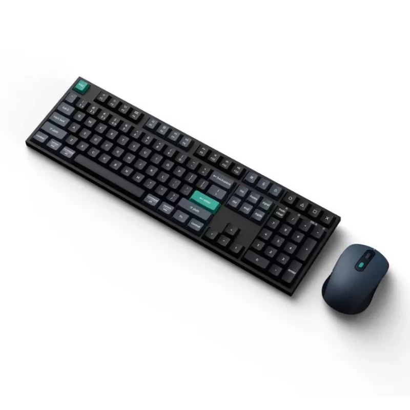 Tastatūra Keychron B36 + BM25 pilna izmēra 100% QWERTY angļu, USB + RF bezvadu + Bluetooth, šķērveida slēdži, melna, pele iekļauta