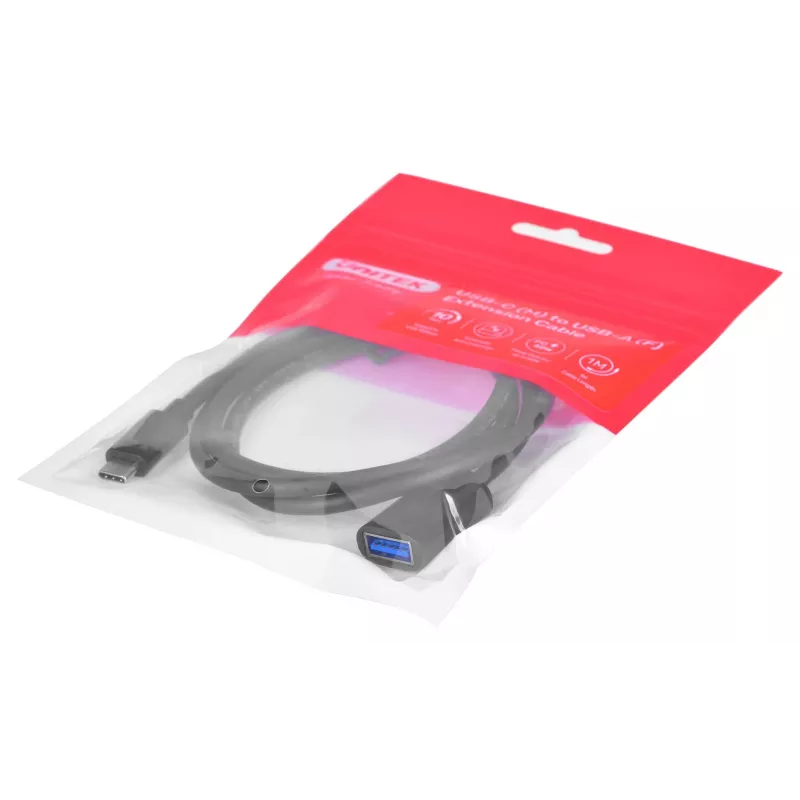 Unitek kabeļa adapteris (C476BK-1M) USB-C (M) - USB-A (F) 10Gbps 60 W