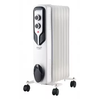 Adler AD 7815 elektriskais telpu sildītājs Iekštelpām Balts 1500 W Eļļas elektriskais telpu sildītājs
