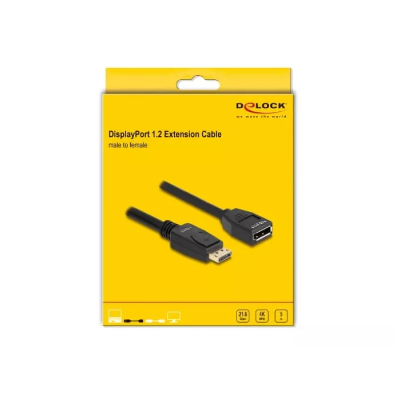 DeLOCK DisplayPort 1.2 pagarinātāja kabelis 4K 60 Hz 5 m