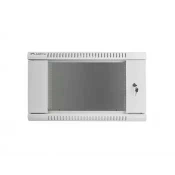 Lanberg sienas montāžas instalācijas skapis 19'' 6U 600x600mm pelēks (stikla durvis)