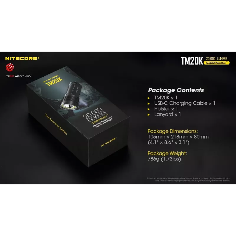 Kabatas lukturītis Tiny Monster SERIES/20000 Lūmenu TM20K Nitecore