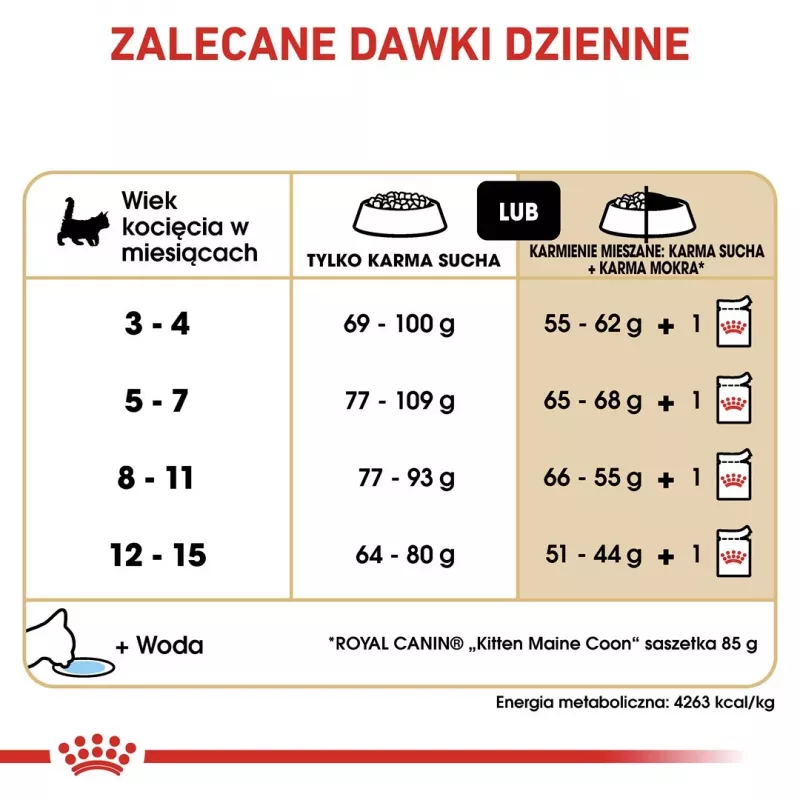 Sausā kaķu barība Royal Canin Maine Coon Kitten 2 kg — mājputnu gaļa, olbaltumvielas 36%, tauki 23%