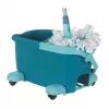 Mazgāšanas sistēma Leifheit Clean Twist Mop Ergo mobile, viena tvertne, zila, ar mopu un ritentiņiem