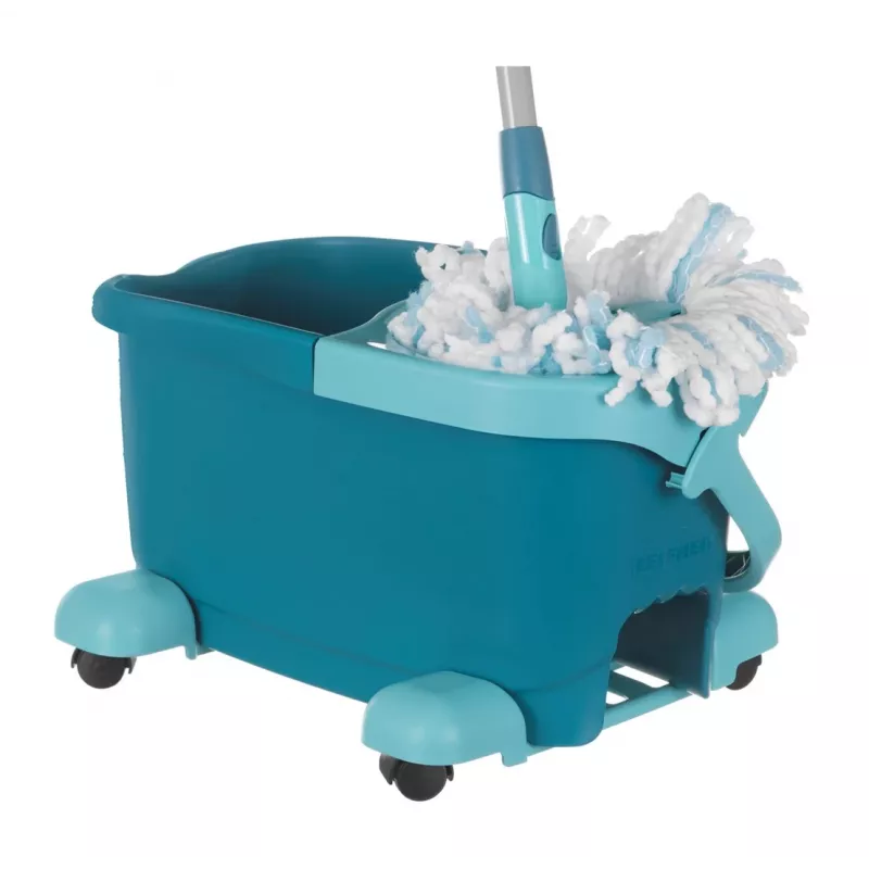 Mazgāšanas sistēma Leifheit Clean Twist Mop Ergo mobile, viena tvertne, zila, ar mopu un ritentiņiem