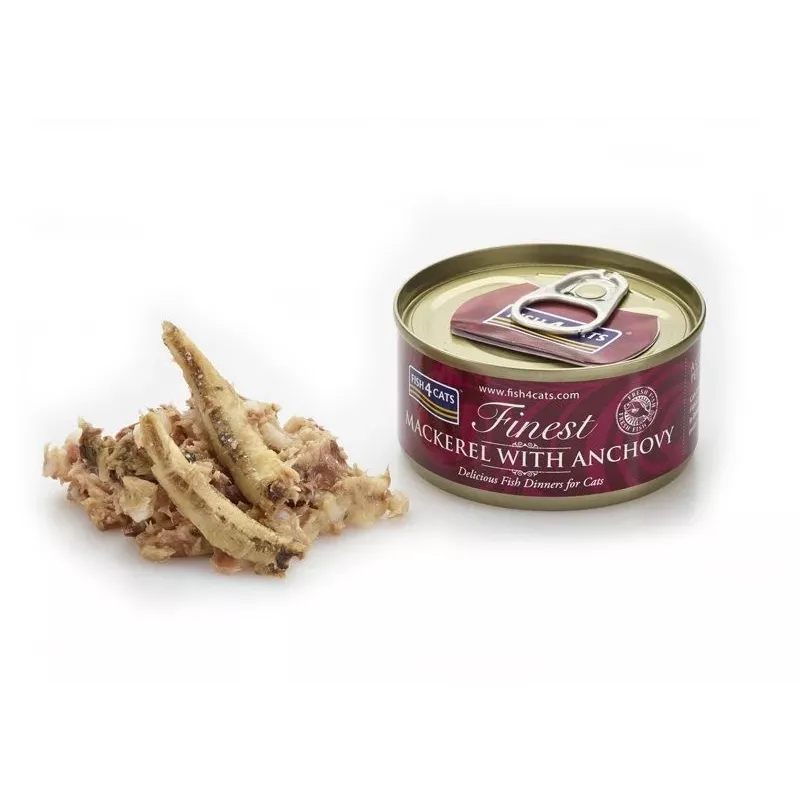 FISH4CATS Mackerel with anchovy - mitrā kaķu barība - 70g
