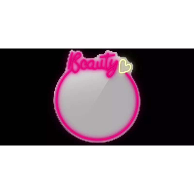 LED Neona spoguļa gaisma MANTA MASNL130PK Style Neon Lights BEAUTY, rozā akcents, dekoratīvs spoguļa apgaismojums
