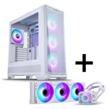 PHANTEKS Eclipse G400A PC korpuss + Glacier M25 Gen2 AiO šķidruma dzesēšana - Balts