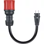 go-e adapteris Gemini flex 22 kW, CEE sarkans trīsfāžu spraudnis 32A > mājsaimniecības kontaktligzda (melns, 30 cm)