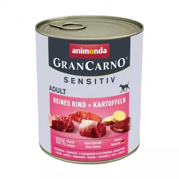 Mitrā suņu barība animonda GranCarno Pure Beef + Potatoes Adult 800 g, 78% mitrums, 9% olbaltumvielas, bez sojas un lipekļa