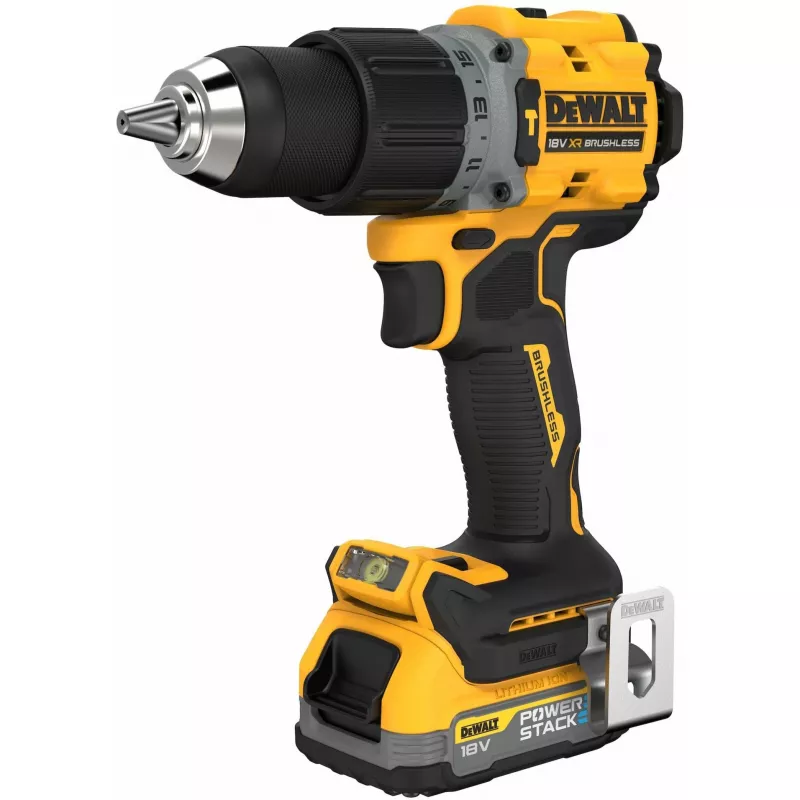Pistoles roktura urbis DeWALT DCD805E2T-QW, 18V Li-Ion 1.7Ah x2, bezsuku, 2000 apgr./min, 90 Nm, 13 mm patrona