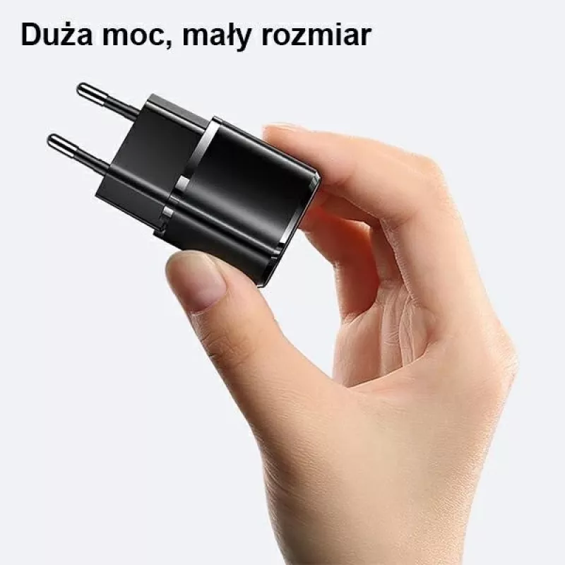 usams phone charger 1x USB-C T36 + Lightning PD — kompakts PD lādētājs ar USB-C un Lightning