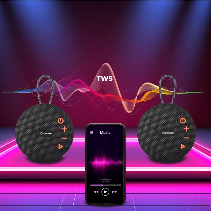 Portable Speaker Manta SPK02GO, Melns