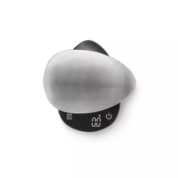 Virtuves svari Caso FinoCompact 03201 — 0,5 kg ietilpība, 1 g iedaļa, LED displejs, nerūsējošais tērauds/melns