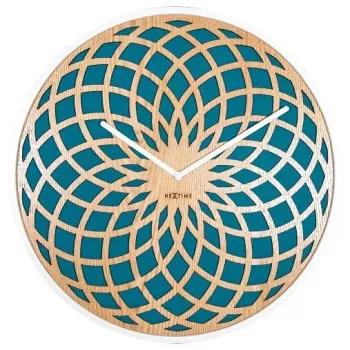 NeXtime pulkstenis 3149tq Sun Large, Ø50 cm, pie sienas, tirkīza