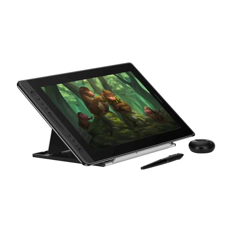 Grafikas planšete HUION Kamvas Pro 16 — 15.6 collu IPS, 1920×1080, 344.2×193.6 mm darba zona, 8192 spiediena līmeņi, vadu USB