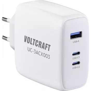 VOLTCRAFT GaN VC-13079915 USB lādētājs iekštelpām izejas strāva (maks.) 5 A 3 x USB-C®, USB-A USB Power Delivery (USB-PD) (VC-13079915)