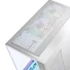 PC korpuss MODECOM Volcano Panorama Midi Tower balts — micro ATX, rūdīts stikls, ARGB, USB-C, atbalsta GPU 400 mm