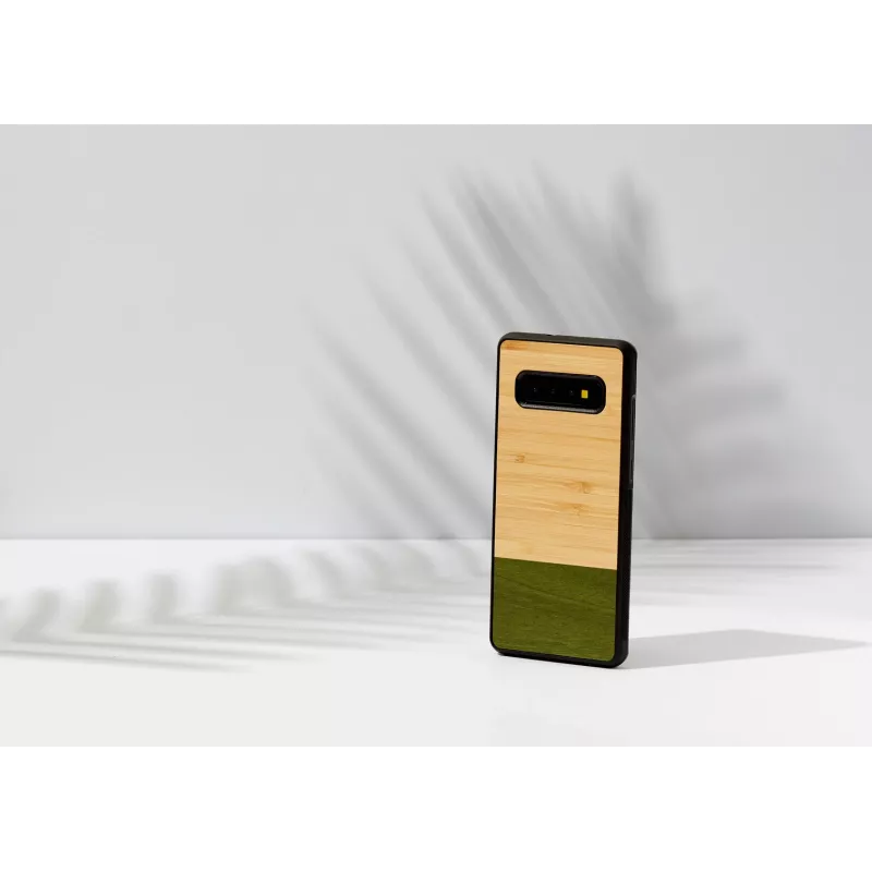 Mobilā tālruņa maciņš man and wood Samsung Galaxy S10 Plus — bambusa mežs melns