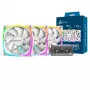 Montech AX120 120mm PWM ARGB korpusa ventilatori, 3 gab., balti