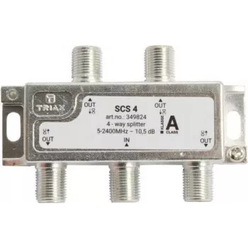 Triax SCS 4 - Kabeļu sadalītājs - 75 omi - 5 - 2400 MHz - sudraba - balts - sieviešu/sieviešu - 11,5 dB (349824)