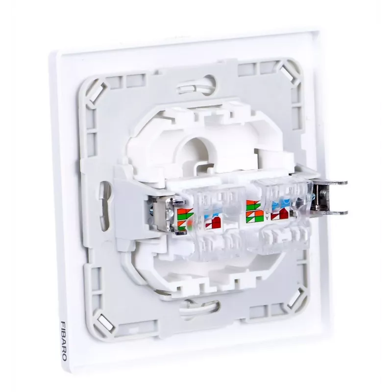 Fibaro Walli N kontaktligzda 2 x RJ-45 Balta