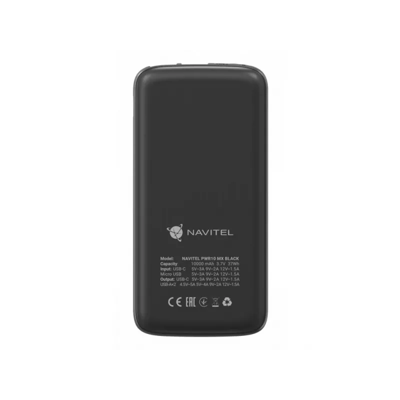 Pārnēsājams ārējais akumulators Navitel PWR10 MX Melns 10000 mAh