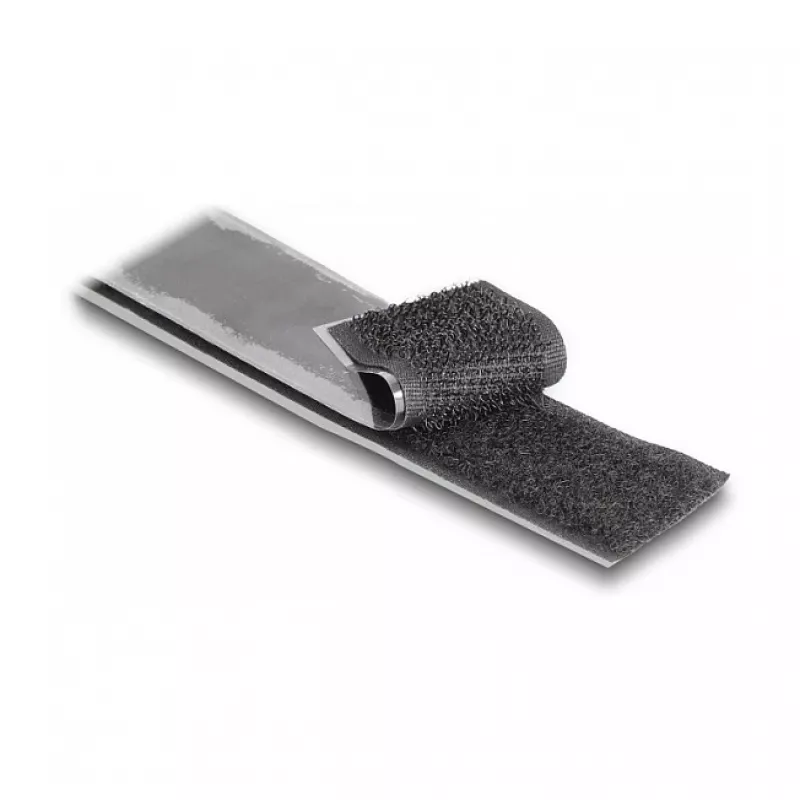 DeLOCK izturīga āķa-cilpas lente pašlīmējoša 25 m x 25 mm melna