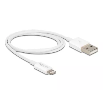 USB datu un strāvas kabelis DeLOCK 83000 iPhone iPad iPod ierīcēm, balts, 1 m
