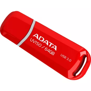 USB zibatmiņa ADATA DashDrive UV150 64 GB, USB Type-A 3.2 Gen 1, sarkana, vāciņa dizains