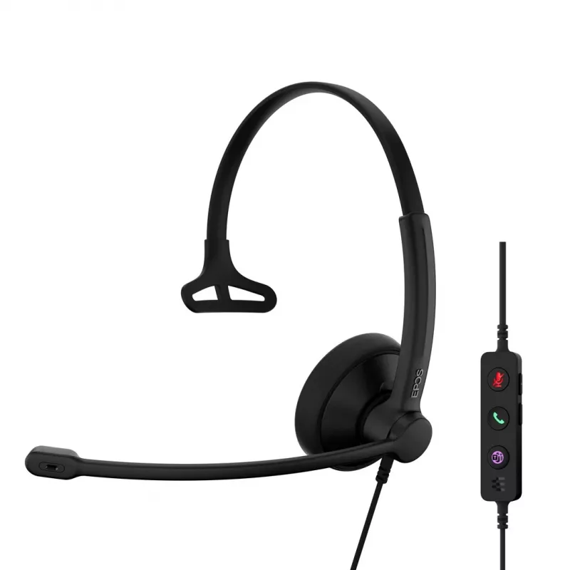 Austiņas EPOS IMPACT 100 MS Mono USB-C+A vadu vieglas 51g