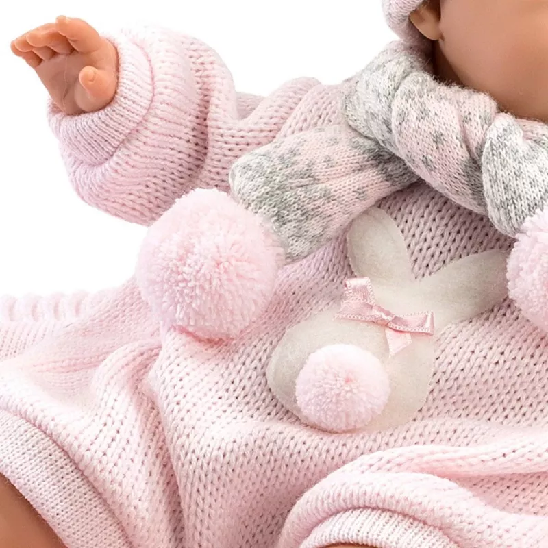 Llorens lelle Raudošā lelle 38938 Izgatavota no rozēm, 38 cm dzīvīga mazuļa lelle
