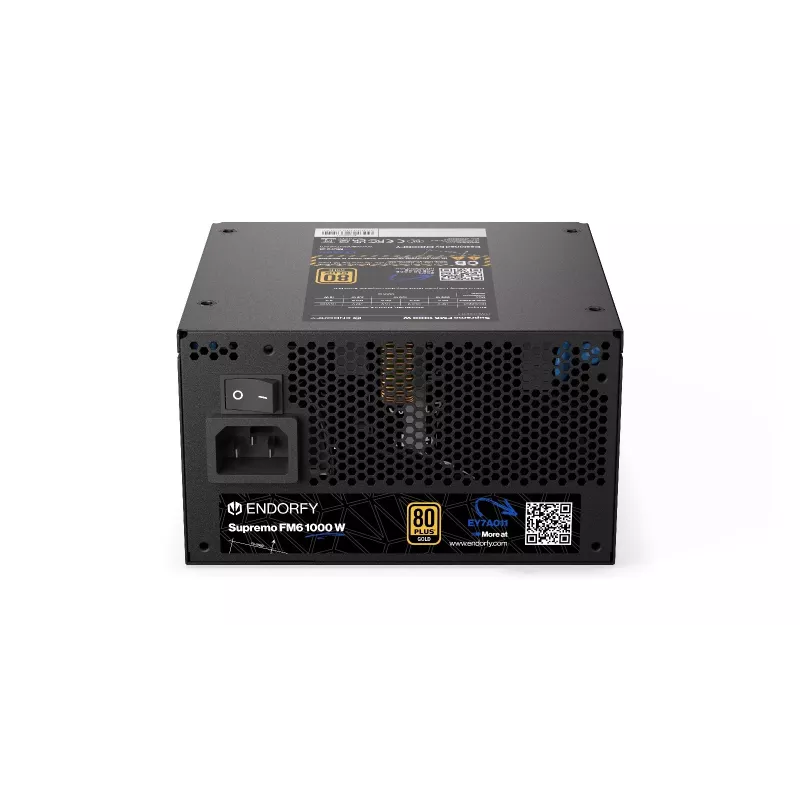 Barošanas bloks Endorfy Supremo FM6 1000W, 80 PLUS Gold, ATX 3.1, modulārs, melns