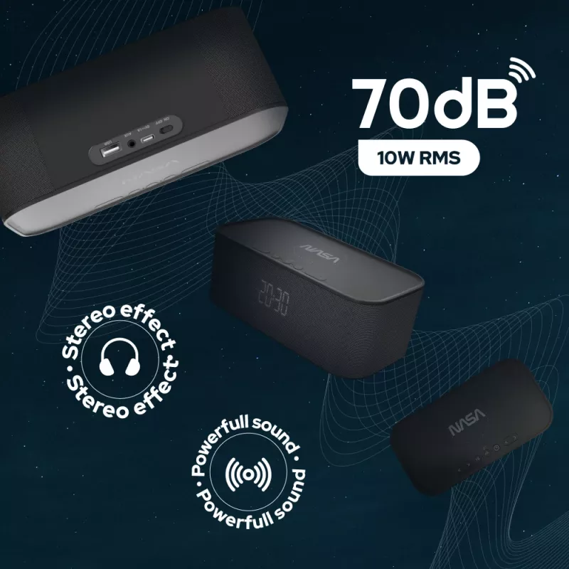 NASA SPC800 Bluetooth skaļrunis / modinātājpulkstenis / bezvadu lādētājs