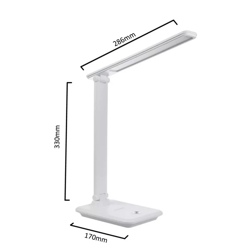 LED galda lampa MACLEAN MCE616W 9W ar iebūvētu Qi bezvadu lādētāju