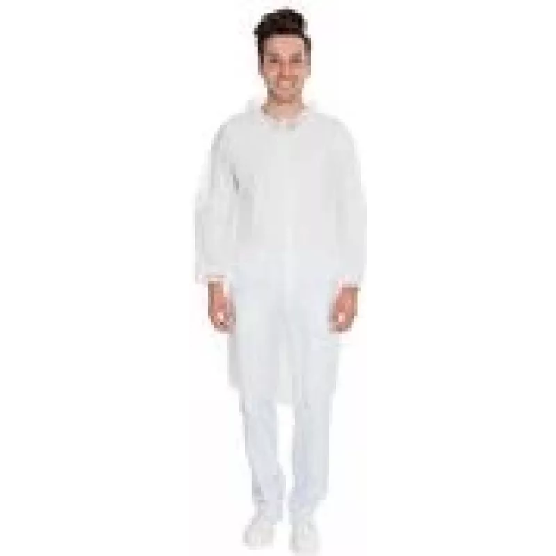 HYGOSTAR ECO HYGOBASE vienreizlietojamais apmeklētāju halāts, balts, XXL, 10 gab.