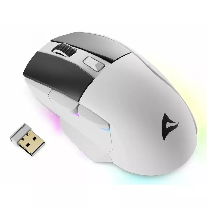 Sharkoon SGM50W pele Gaming paredzēta labajai rokai RF bezvadu + USB Type-A optiskā 6400 DPI