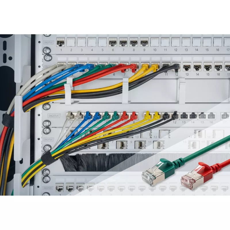 Digitus CAT 6A F-FTP plānā montāžas vads 10 m pelēks
