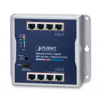 Nepārvaldāms slēdzis PLANET IP30 industriālais 8 portu